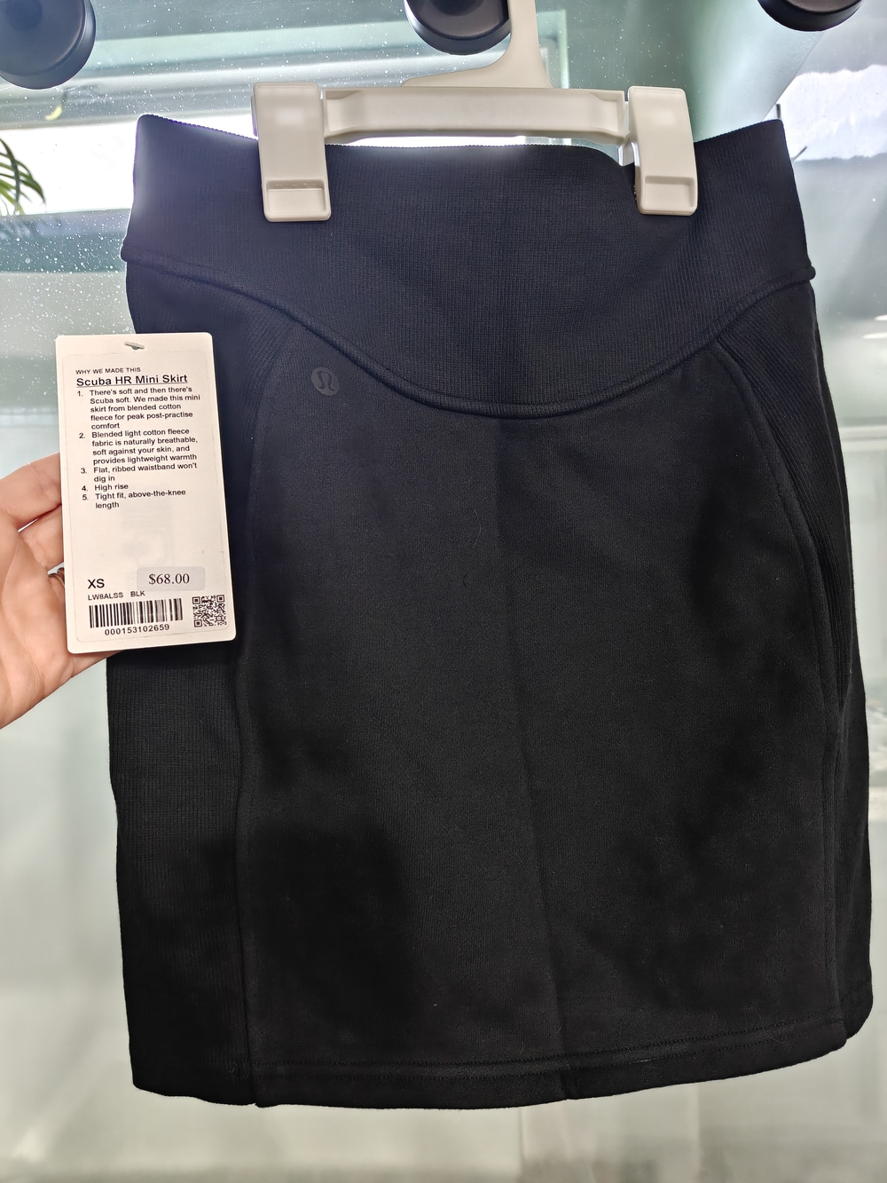 Lululemon Black Scuba HR Mini Skirt XS Size 2 NWT